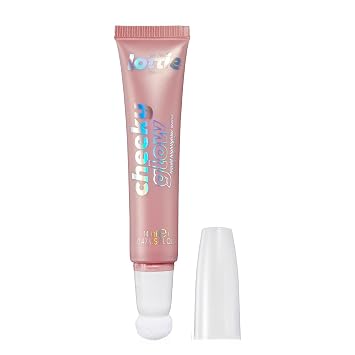 Lottie London Burbujas rosadas que brillan en las burbujas, rubor líquido y resaltador transparente, fórmula para construir infundida con ácido hialurónico, vegano y libre de crueldad animal