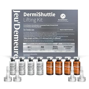 JEU'DEMEURE DermiShuttle - Kit de elevación - Suero antienvejecimiento, suero facial para reafirmar, antiarrugas, elasticidad de la piel, hidratante con colágeno, péptidos, cuidado de la piel coreano