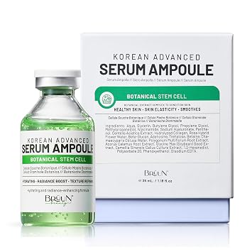 BRÜUN SC - Ampolla de suero de células madre de control, refuerzo de suero coreano con microagujas para cara y cuerpo para usar con y sin Derma Pen Microneedling Skin Care Serum 1.18 onzas líquidas