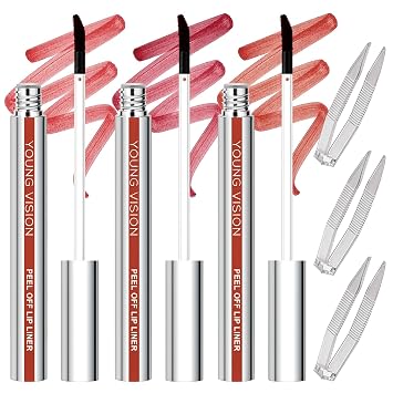 Juego de 3 colores para manchas de labios, color rojo granate malva con acabado mate, kit de pinzas para mujer, de larga duración e impermeable, a prueba de transferencia, maquillaje de labios
