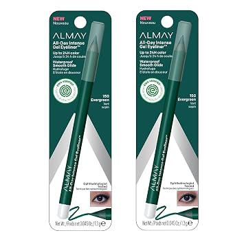 Paquete de 2 delineadores de ojos de gel intenso Almay para todo el día, Evergreen 150