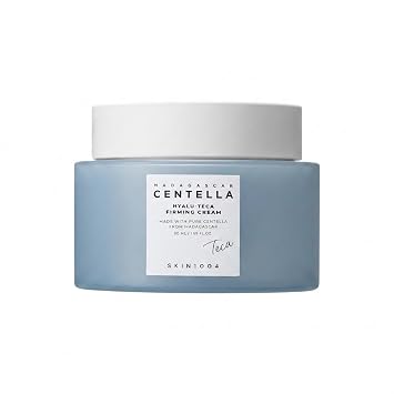 SKIN1004 Hyalu TECA Crema reafirmante, hidratante facial para piel húmeda, piel regordeta, crema de noche para hidratación profunda y elasticidad, ceramida y centella para soporte de barrera cutánea