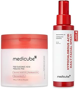medicube Swipe & Spray Red Duo - Almohadilla succínico roja y spray