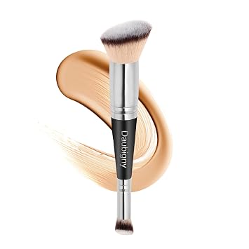 Daubigny Brochas de maquillaje de doble punta, cepillo corrector perfecto para cualquier aspecto, cepillo de lujo premium redondeado cónico impecable, ideal para líquidos, crema, polvo, mezcla, corrector (ángulo)