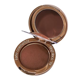 tarte macaron sculpt & bronze duo - Crema 2 en 1 + bronceador en polvo horneado, maquillaje facial en polvo de contorno, péptidos y ácido hialurónico hidrata y rellena, vegano y libre de crueldad