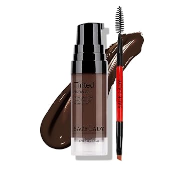 SACE LADY Gel de Cejas 3D de Larga Duración 24 Horas Impermeable A Prueba de Manchas Crema de Cejas Kit de Maquillaje (02 DARK BROWN, 0.2 Fl Oz)
