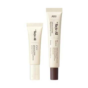 Dr. Reju-All PDRN Glow Skin & Lip Duo: Crema rejuvenecedora avanzada PDRN + suero labial rejuvenecedor avanzado PDRN - Hidratante facial y bálsamo labial para brillo e hidratación, cuidado de la piel coreano antienvejecimiento