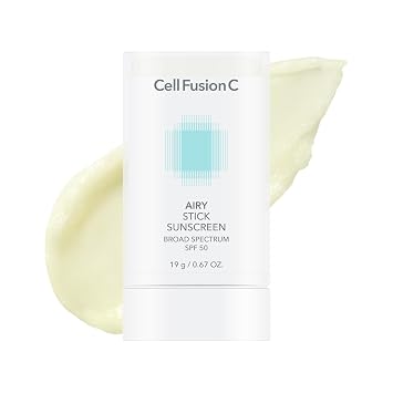Cell Fusion C Protector solar Airy Stick, amplio espectro SPF 50 + Phyto PDRN, semi-mate y sin blanco fundido, crema solar coreana, 1.69 onzas líquidas