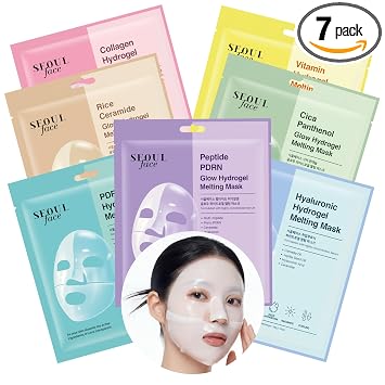 DERMAL Paquete variado de mascarillas coreanas de hidrogel de fusión