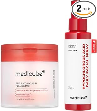 medicube Swipe & Spray Red Duo - Almohadilla succínico roja y spray