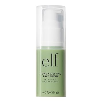e.l.f. Base facial ajustadora de tono, base de maquillaje para neutralizar tonos de piel desiguales y enrojecimiento, fija el maquillaje para que dure, vegana y libre de crueldad, pequeña