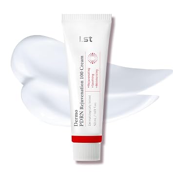 I.st Dermo PDRN 100 Crema hidratante facial de ceramida coreana con péptido, brillo radiante suave, cuidado de barrera para piel sensible seca, 1.69 onzas líquidas