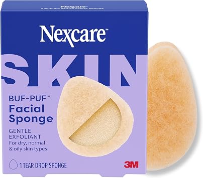 Buf-Puf - Esponja facial suave, desarrollada por dermatólogos, elimina la suciedad profunda y el maquillaje que causa brotes y puntos negros, reutilizable, exfoliante, 1 unidad