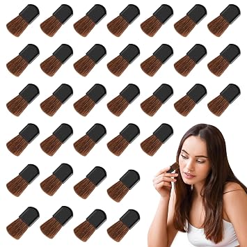 34 mini brochas de maquillaje desechables, pequeñas brochas de maquillaje de viaje, cepillo cosmético para rubor, maquillaje suelto en polvo para mezclar líquido, crema
