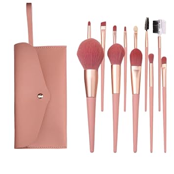 Juego de 12 brochas de maquillaje, 12 brochas para contornear sombra de ojos, rubor, resaltes, brocha para base, corrector, cepillo súper suave para ojos y cara (12 brochas + bolsa de poliuretano)