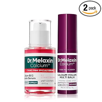 Dr.Melaxin Multi-Care Duo Set - Barra de bálsamo múltiple de colágeno + suero de especias rosa ciano, cuidado de la piel coreano para ojeras, arrugas, poros agrandados y refinación de textura