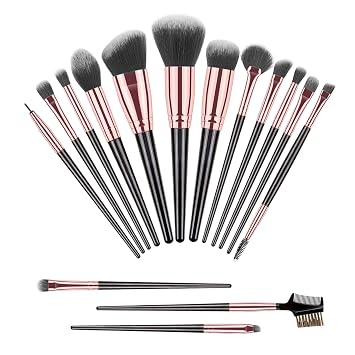 Juego de brochas de maquillaje profesional de 15 piezas, kit de