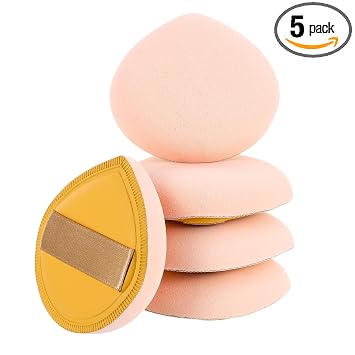 Ymapinc 5 esponjas de maquillaje para base, esponja suave y reutilizable, esponjas de belleza para maquillaje natural y fácil, color amarillo
