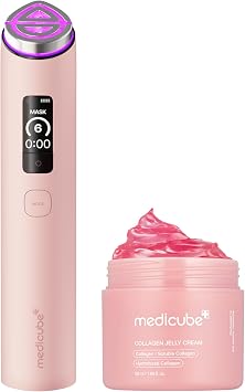 medicube Firm & Glow Device Duo: Booster Pro X2 Pink & Collagen Jelly Cream