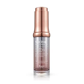 THE PLANT BASE - Suero de colágeno coreano – Ampolla de hongos Time Stop, 76.5% de extracto de hongos y suero facial de colágeno vegano para antienvejecimiento, reafirmante y relleno, ganador del