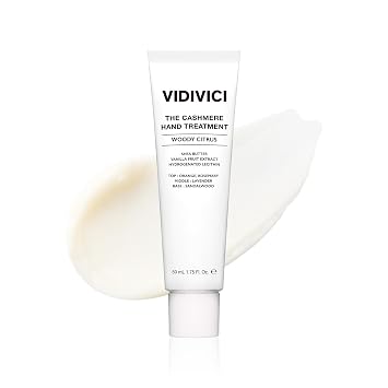 VIDIVICI Tratamiento de manos de cachemira, crema de manos con perfume coreano, hidratación profunda con manteca de karité, fórmula ligera de rápida absorción, aroma cítrico amaderado, 1.75 onzas