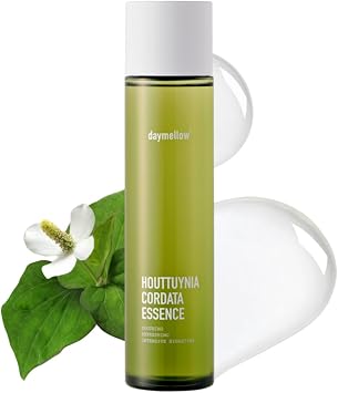 daymellow Houttuynia Cordata Real Soothing Essence Toner 5.07fl.oz/5.1 fl oz, tónico facial, hoja de corazón, centella, árbol de té, hidratante, para todo tipo de piel, acné, alivia el enrojecimiento facial Essense cuidado de la piel coreano