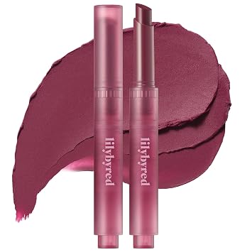 lilybyred Milky Blur Fondue Bar | Barra coreana multiusos para labios y mejillas, efecto de enfoque suave, fórmula de desenfoque, acabado mate de terciopelo, ligera, fácil de mezclar, 0.06 onzas (06 morera en azúcar negro)