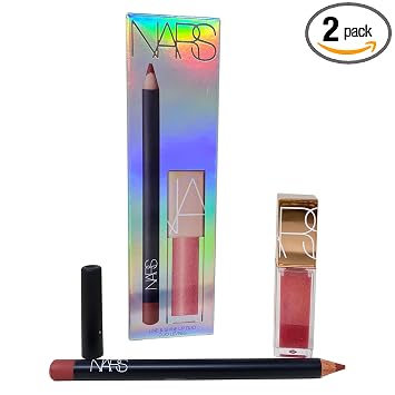 NARS Line & Shine Lip Duo - Delineador de labios de precisión y brillo labial Mini Afterglow - Rosebud/Orgasmo