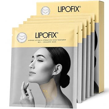 LIPOFIX Mascarilla reafirmante y elevadora del cuello, biocelulosa coreana