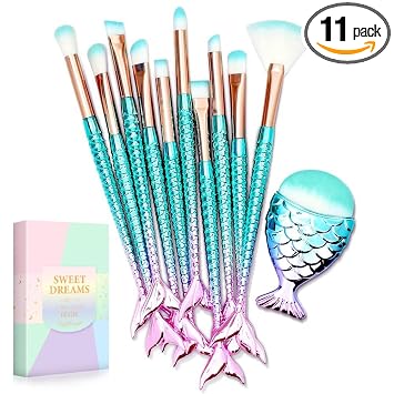 11PCS Makeup Brushes Set, Stocking Stuffers for Kids Teen Girls Women