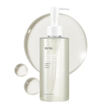 starlike Black Pore Vita Peptide Cleansing Oil I Jojoba 5%, AHA & LHA I Limpiador de aceite para rostro I Desmaquillante de limpieza profunda I Apunta a la obstrucción de puntos negros I Cuidado de la piel coreano I 6.76 fl oz (6.8 fl oz)