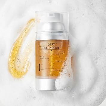 DERX Limpiador facial revitalizante con péptidos y microperlas de nuez, gel exfoliante suave para espuma para todas las pieles, cuidado de la piel de Corea desarrollado por la clínica coreana (4.1 fl oz/4.05 fl oz.)