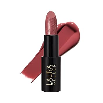 LAURA GELLER NEW YORK Lápiz labial icónico horneado, cremoso de cobertura completa, suaviza las líneas de los labios y define los labios, color hidratante de larga duración, chocolate y frambuesa