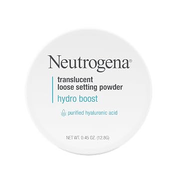 Neutrogena Hydro Boost - Polvo translúcido de ajuste suelto con ácido hialurónico purificado para una piel suave, difumina las imperfecciones y establece el maquillaje, polvo facial ligero, 0.44 onzas