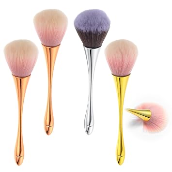 4 brochas de maquillaje súper grandes para polvo mineral, bronceador, brochas de maquillaje grandes y esponjosas, brochas de base profesional para cobertura diaria, mezcla suelta, pulido, limpieza de uñas