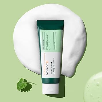 TECA Solution Limpiador de gel calmante 3.4 fl oz – K-Beauty Limpiador facial calmante con TECA y centella para pieles sensibles, lavado facial diario de baja irritación