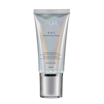 PÜR MINERALS Base correctora 4 en 1, reductor de poros, base de maquillaje, reductor de enrojecimiento, sin crueldad, fórmula ligera, apta para veganos, energiza y rescate