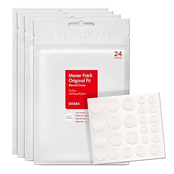 COSRX Parche para Acné y Granos (96) Hidrocoloide Absorbente Original de 3 Tamaños para Marcas y Espinillas, Adhesivos para Cara y Cuerpo, No Testado en Animales