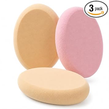 Jeffdad Paquete de 3 huevos de maquillaje en tono de piel y rosa, esponja ovalada de base de huevo, esponja de maquillaje ovalada, esponja de maquillaje profesional, cojín de aire, huevos de belleza