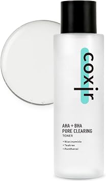 coxir AHA BHA Tónico, niacinamida y árbol de té, minimización de poros