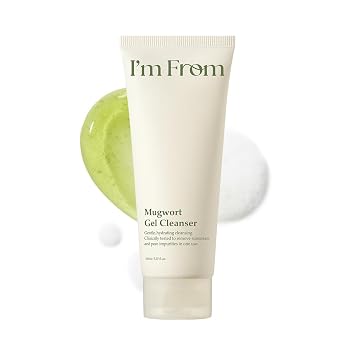 I'm From Mugwort Gel Cleanser, limpiador suave de gel a espuma, limpiador facial calmante e hidratante, todo tipo de piel, cuidado de la piel coreano vegano 5.07fl.oz