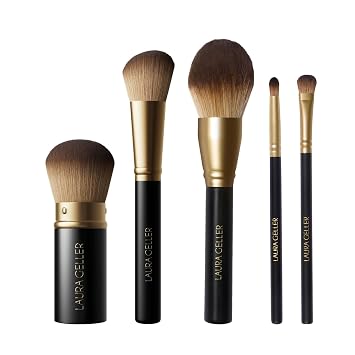 LAURA GELLER - Juego de brochas de maquillaje, sin crueldad animal, 05, 5 piezas