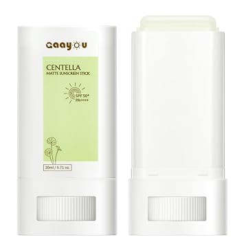 Protector solar en barra SPF PA50++++ Centella Protector solar coreano Protector solar Stick Humedad Calmante Mate Palo Solar para Cara y Cuerpo No Graso, Sin Blanco