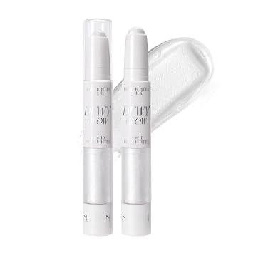 Resaltador líquido plateado y barra de sombra de ojos en crema, resaltador líquido plateado brillante para cara, sombra de ojos cremosa para ojos