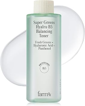Farm Rx Super Greens Hyalru B5 - Tóner equilibrante (6.4 onzas líquidas), ligero, hidratante, calmante, a base de agua. Cuidado de la piel coreano. Ácido hialurónico, pantenol, vegano.