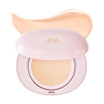 milktouch Base Cushion, Piel Impecable 24H, Brillo Radiante, Sin Oxidación, Larga Duración, Sin Marcas, 60% Cuidado de la Piel Coreano Hidratante Infundido, Rellenos de Calcetines, Regalos de Navidad