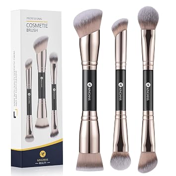KINGMAS Juego de brochas de contorno corrector de base, 3 brochas de