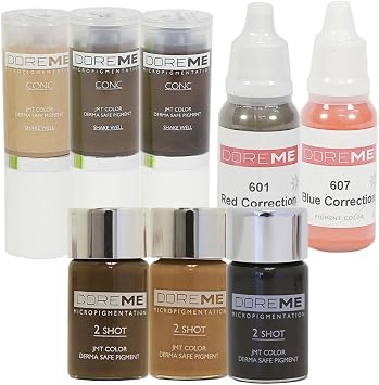 8 botellas, el elixir belleza perefect Starter Set de tatuaje tinta pigmento profesional permanente maquillaje tinta, aprobado SGS DermaTest