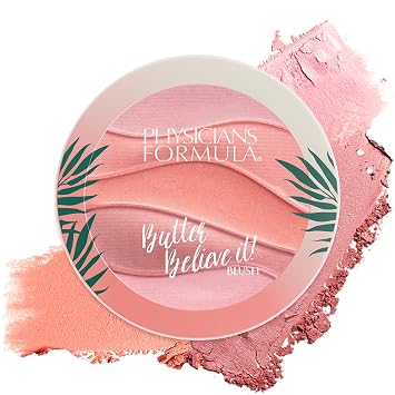 Physicians Formula - Polvo de maquillaje rubor Butter Believe It, Arena Rosada | Mantequilla Murumuru | Para piel sensible | Dermatológicamente probado, clínicamente probado
