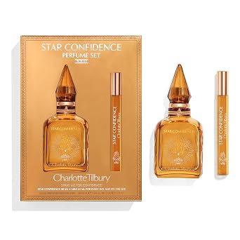 Charlotte Tilbury Star Confidence Eau De Parfum – Fragancia de grosella negra y jazmín que mejora la feromona con aceite de pachulí natural, aroma floral amaderado de larga duración